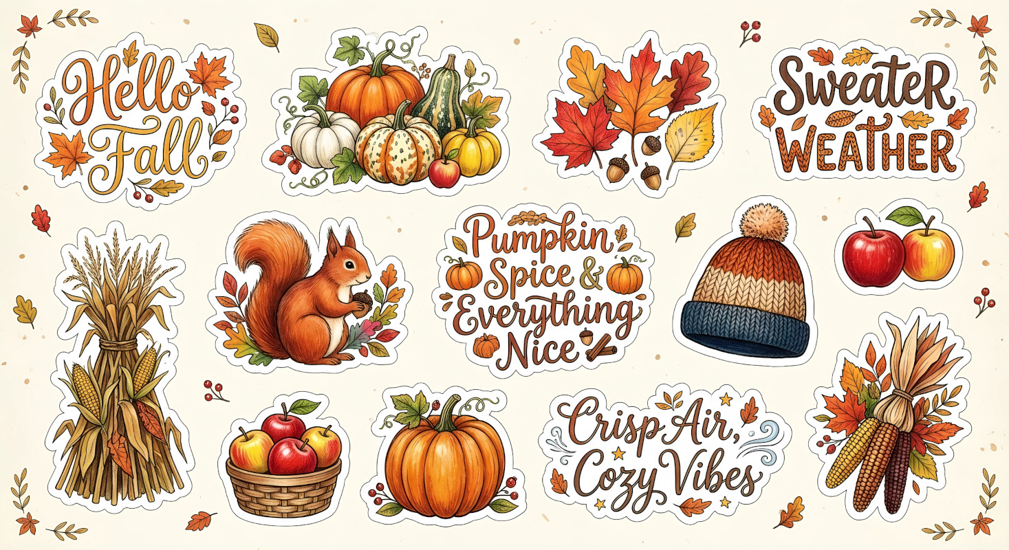 Autumn Sticker Set