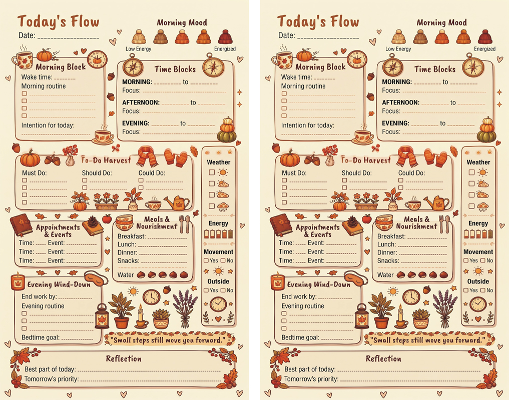 Autumn Daily Planner Page
