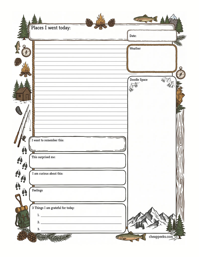 Rugged Outdoors Daily Journal Page