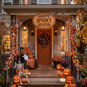 Cozy Halloween Front Porch