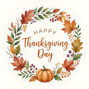 Watercolor Thanksgiving Wreath