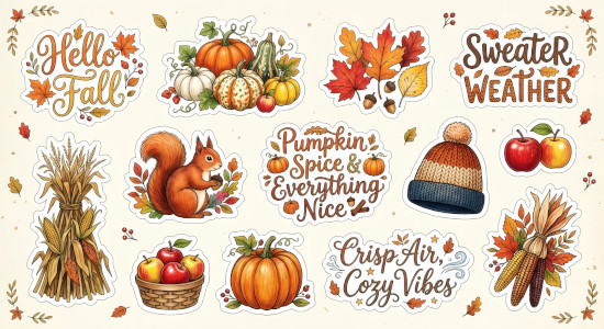 Autumn Sticker Set