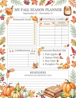 Autumn Season Planner Page