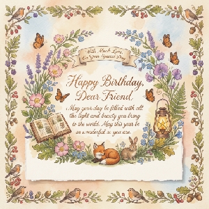 Botanical Friend Birthday Card