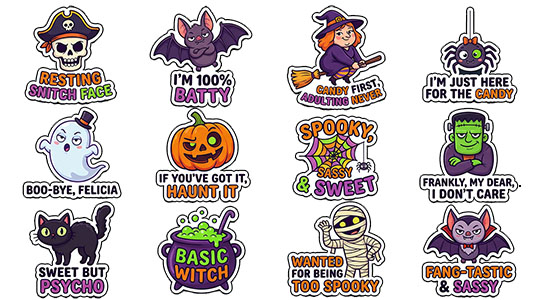 Sassy Halloween Stickers